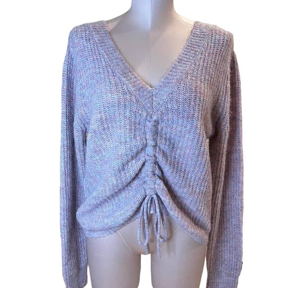Willow Wind Multicolor Cinched Off The Shoulder Sweater Size L Off the Shoulder - Picture 1 of 7